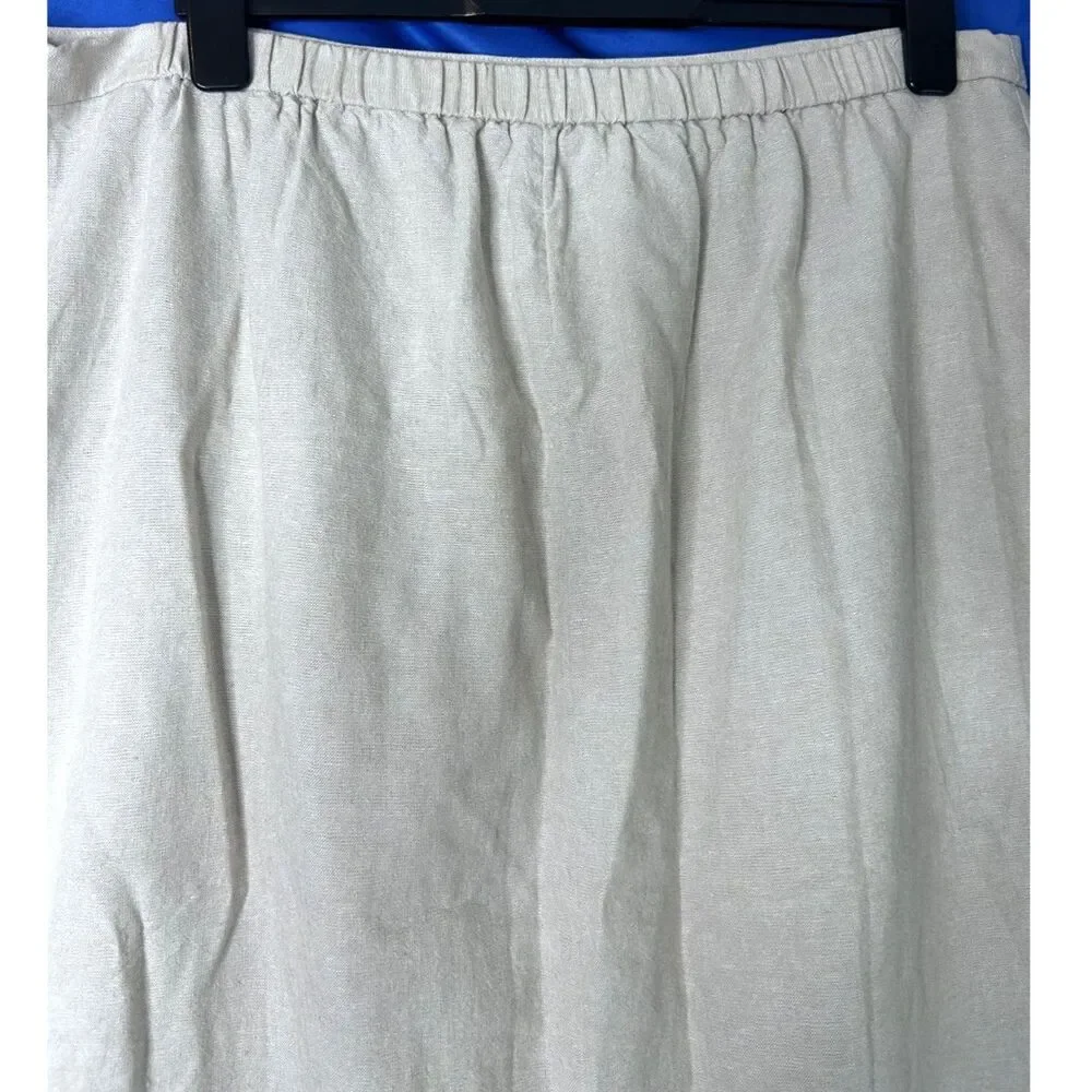 Old Navy Womens Cream Midi Skirt XL Neutral Capsule Wardrobe‎ Linen Minimalist